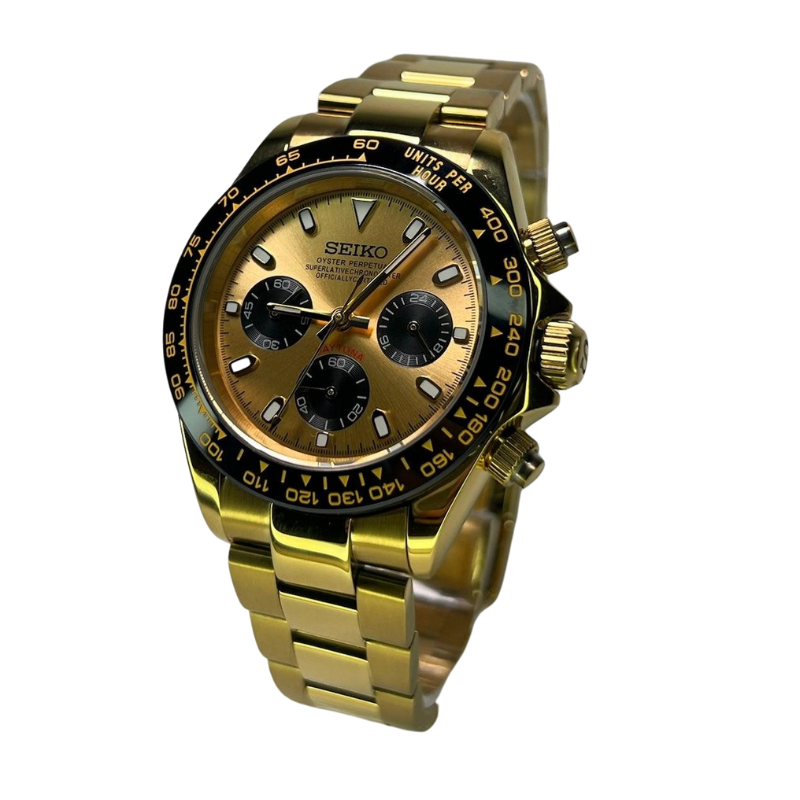 Seitona “Gold & Black” – 40mm Hybrid Chronograph Watch