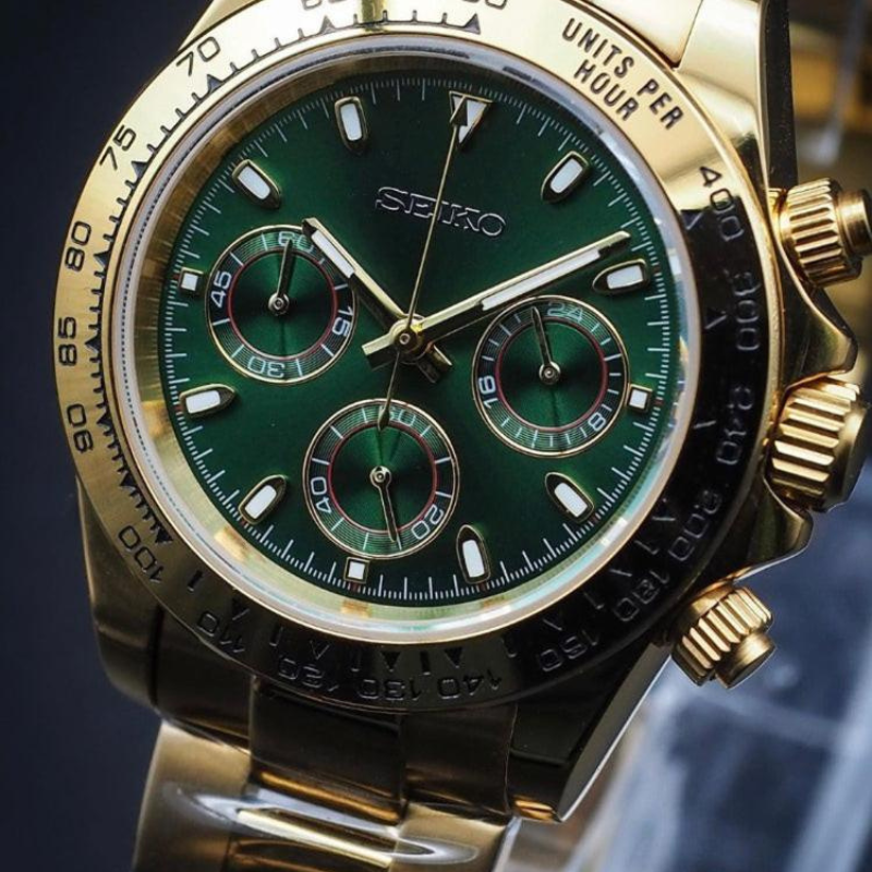 Seitona “John Mayer Gold & Green” – 40mm Hybrid Chronograph Watch