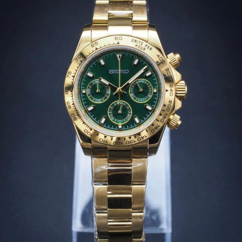 Seitona “John Mayer Gold & Green” – 40mm Hybrid Chronograph Watch