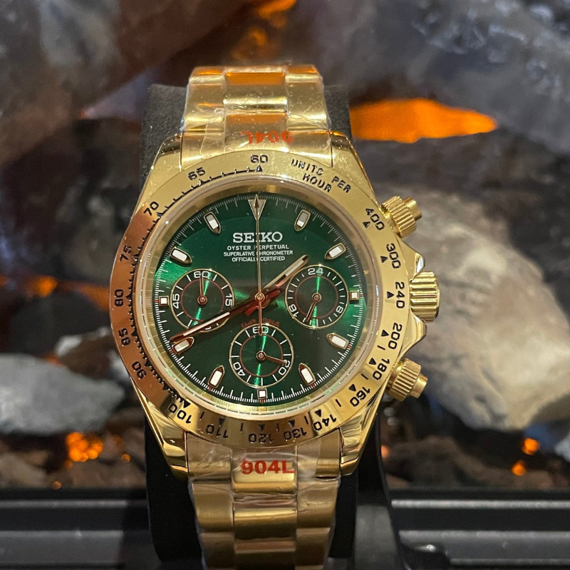 Seitona “John Mayer Gold & Green” – 40mm Hybrid Chronograph Watch