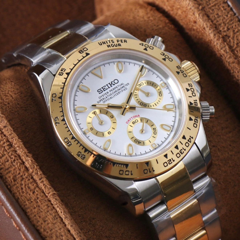 Seitona “White Two-Tone” – 40mm Hybrid Chronograph Watch