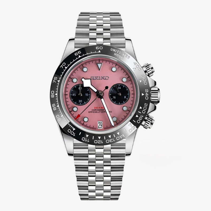 TUDEIKO Chrono Pink – 40mm Hybrid Chronograph Watch