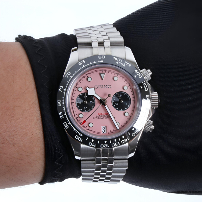 TUDEIKO Chrono Pink – 40mm Hybrid Chronograph Watch