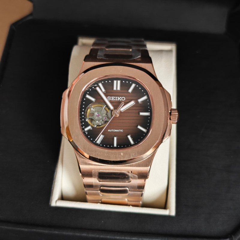 Nautiko “Rose Gold & Chocolate” Openheart – 41mm Automatic Watch