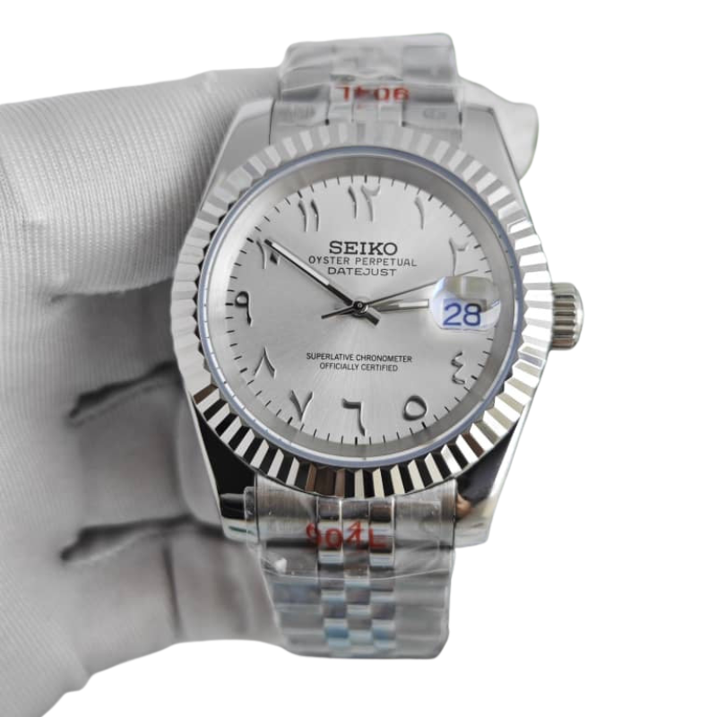 Seikojust “Silver Arabic” – 36mm / 39mm Automatic Watch