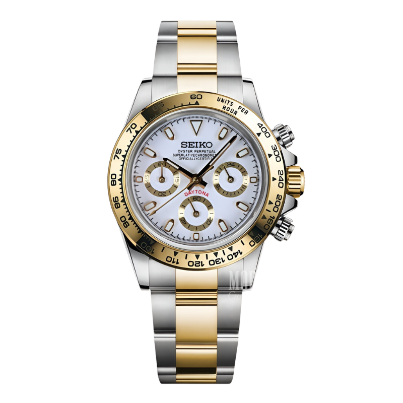 Seitona “White Two-Tone” – 40mm Hybrid Chronograph Watch