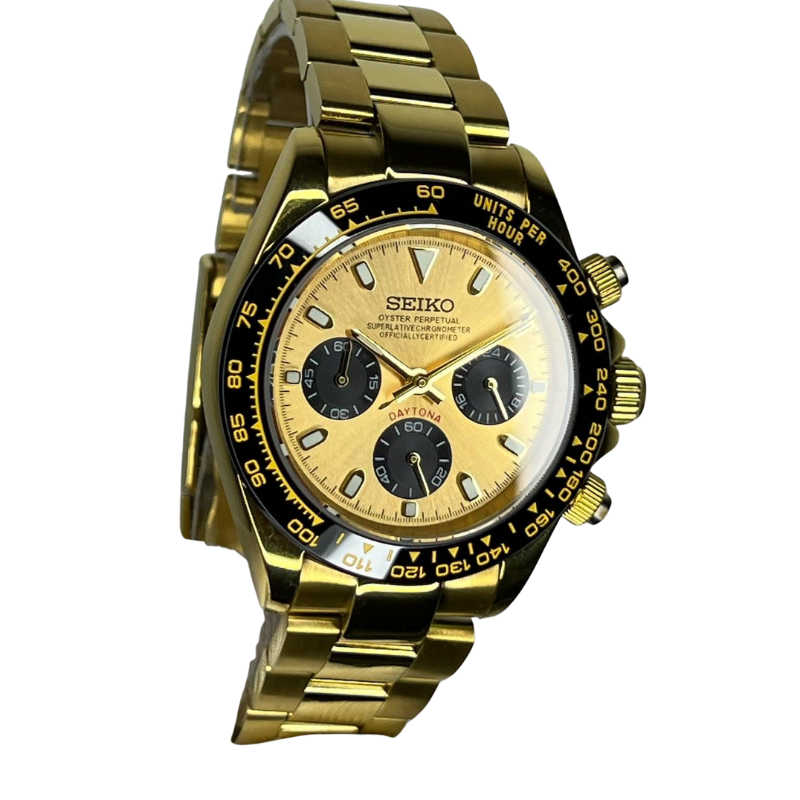 Seitona “Gold & Black” – 40mm Hybrid Chronograph Watch