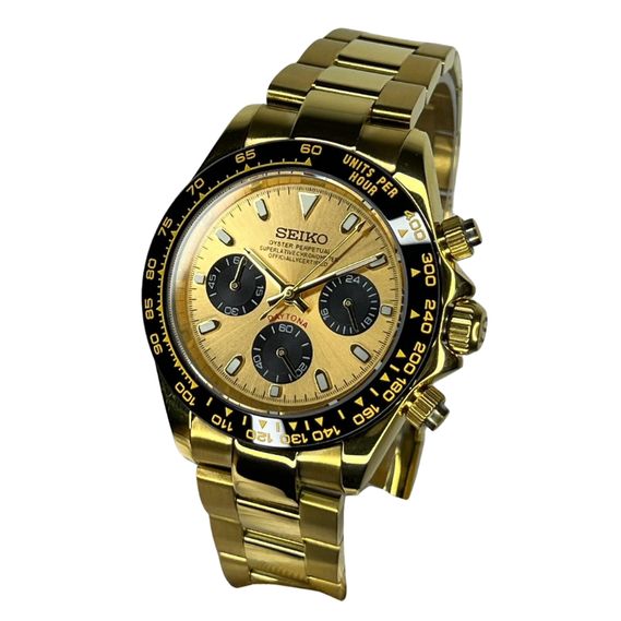 Seitona “Gold & Black” – 40mm Hybrid Chronograph Watch