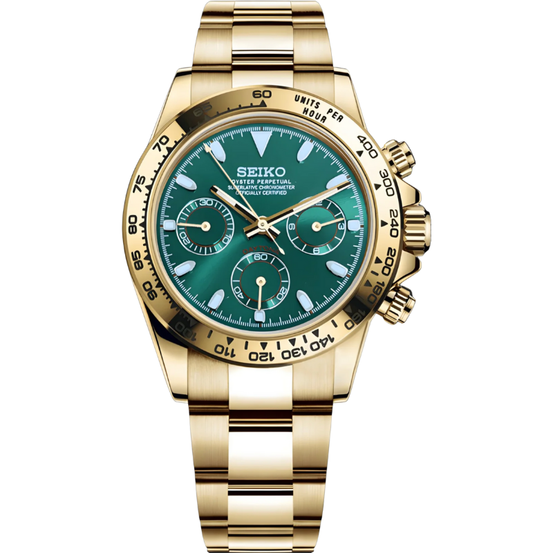 Seitona “John Mayer Gold & Green” – 40mm Hybrid Chronograph Watch