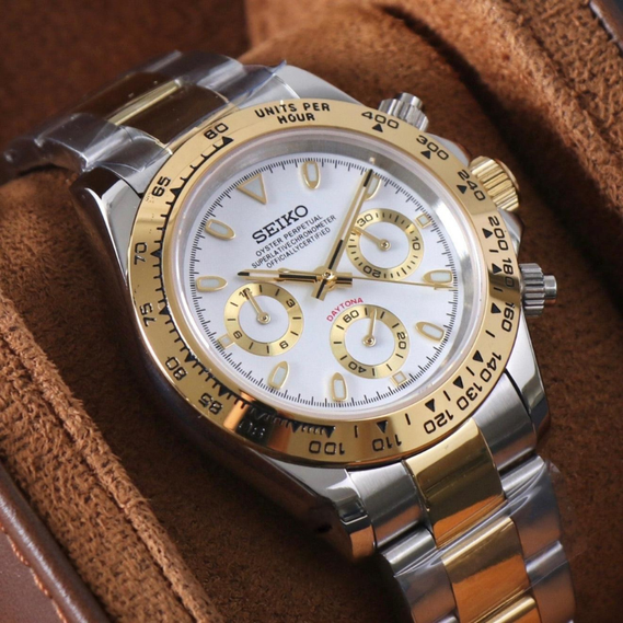 Seitona “White Two-Tone” – 40mm Hybrid Chronograph Watch