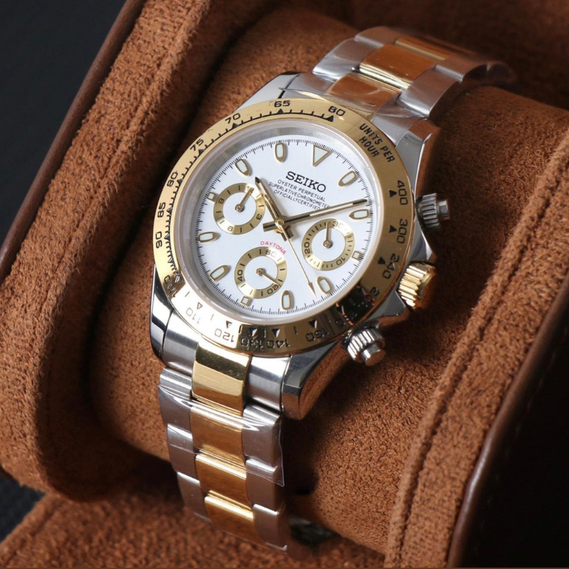 Seitona “White Two-Tone” – 40mm Hybrid Chronograph Watch