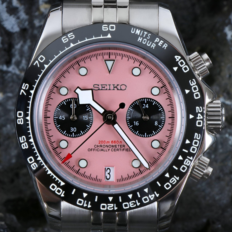 TUDEIKO Chrono Pink – 40mm Hybrid Chronograph Watch