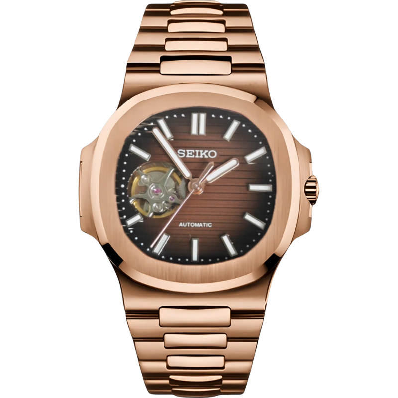 Nautiko “Rose Gold & Chocolate” Openheart – 41mm Automatic Watch