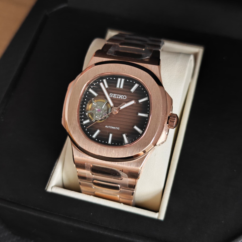 Nautiko “Rose Gold & Chocolate” Openheart – 41mm Automatic Watch