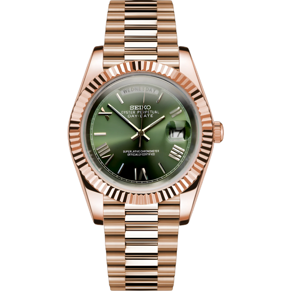 Seikodate "Green Olive" Rose Gold – 39mm Automatic Watch