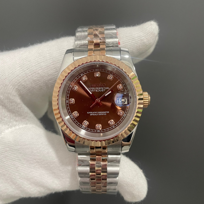 Seikojust "Chocolate Diamonds" – 36/39mm Automatic Watch