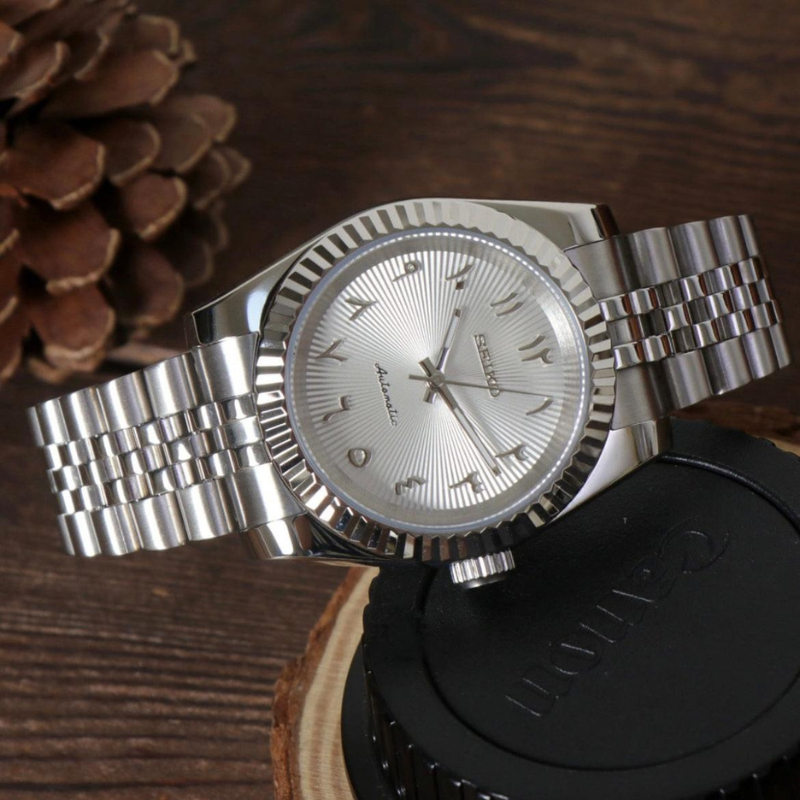 Seikojust “White Arabic” Gradient Dial – 36mm / 39mm Automatic Watch