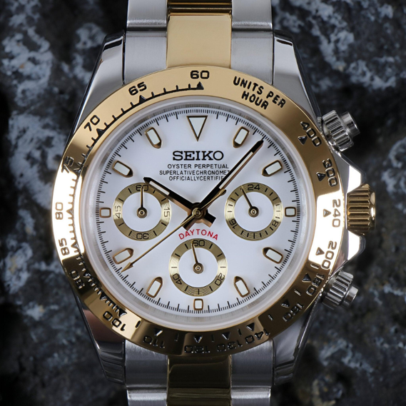 Seitona “White Two-Tone” – 40mm Hybrid Chronograph Watch