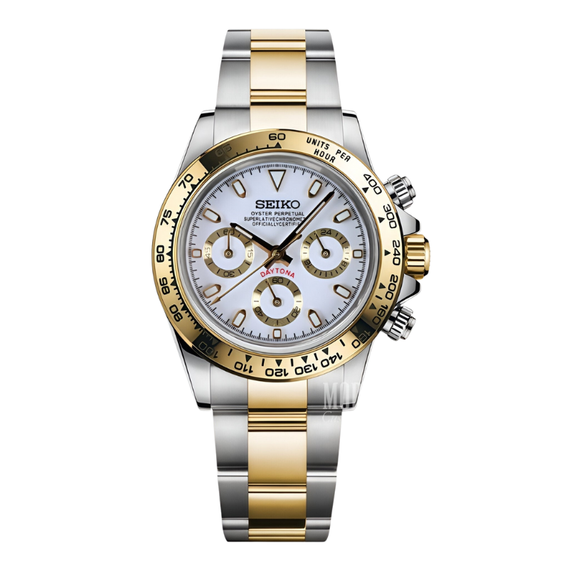 Seitona “White Two-Tone” – 40mm Hybrid Chronograph Watch
